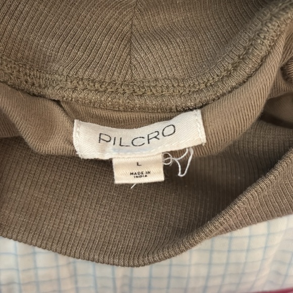 Anthropologie Pilcro Sweatshirt Funnel-Neck Bubble-Hem Cropped Women Large Green - Picture 6 of 7